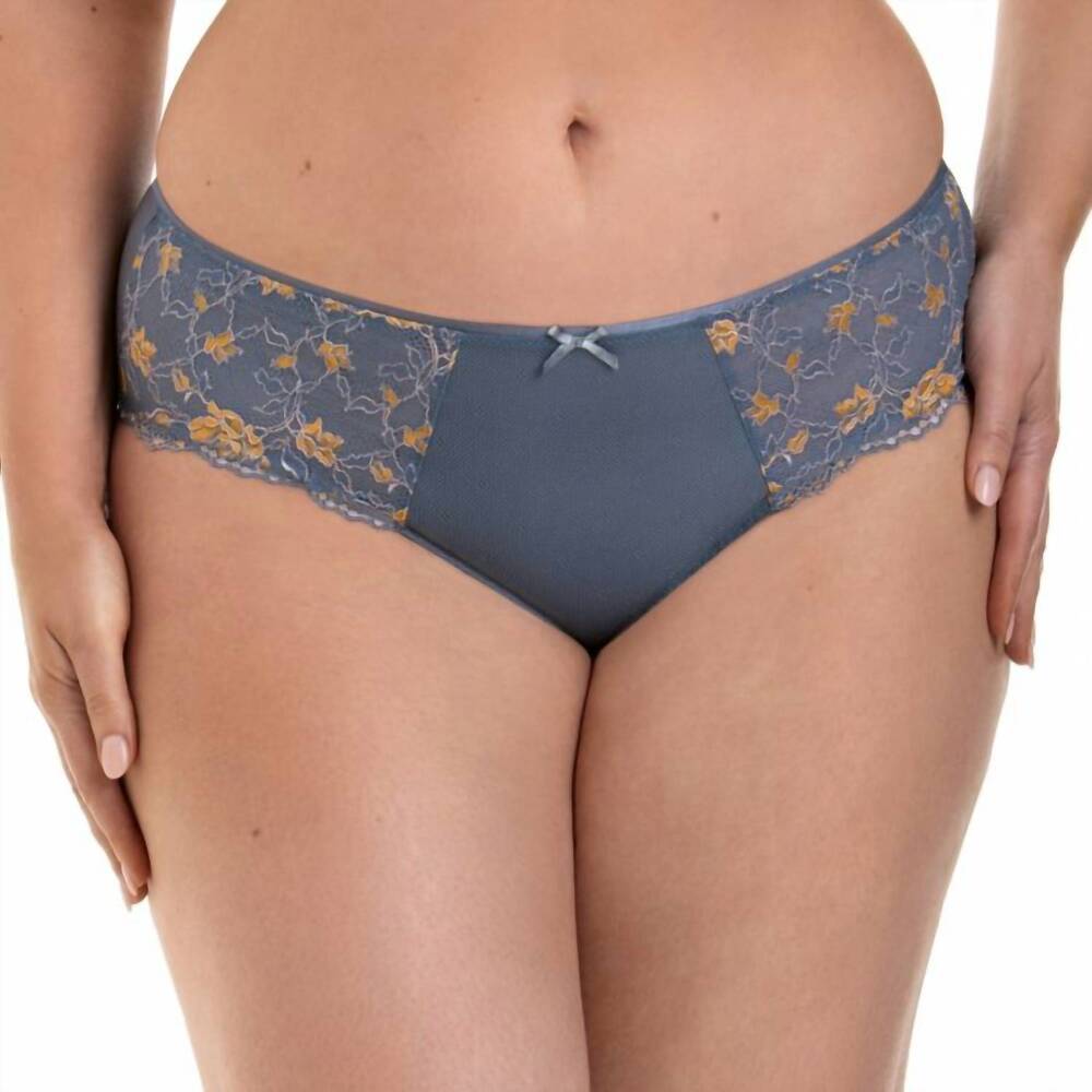 NEW ROSA FAIA colette high-waist briefs in sky grey with gold